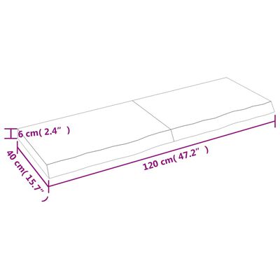 vidaXL Kopalniški pult svetlo rjav 120x40x(2-6) cm obdelan trden les