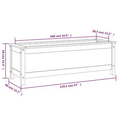 vidaXL Vrtna visoka greda 119,5x40x39 cm trden les douglas