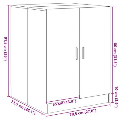 vidaXL Omara za pralni stroj sonoma hrast 70,5x71,5x91,5 cm