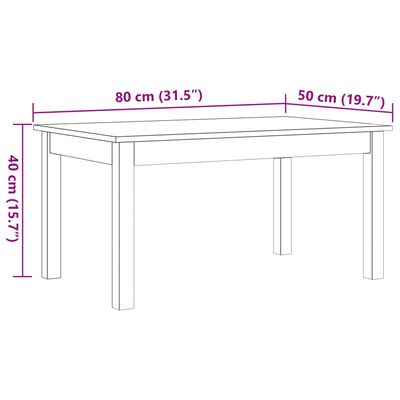 vidaXL Klubska mizica voščeno rjava 80x50x40 cm trdna borovina