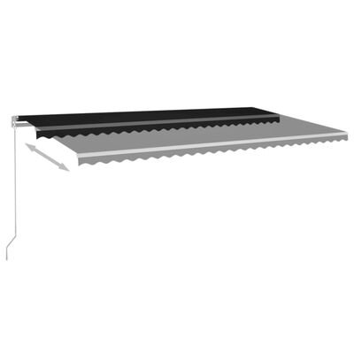 vidaXL Ročno zložljiva tenda z LED lučmi 600x350 cm antracitna