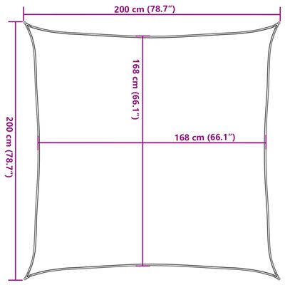 vidaXL Senčno jadro peščeno 2x2 m 100 % poliester oxford