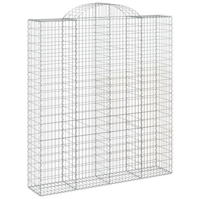 vidaXL Obokane gabion košare 5 kosi 200x50x220/240 cm pocinkano železo