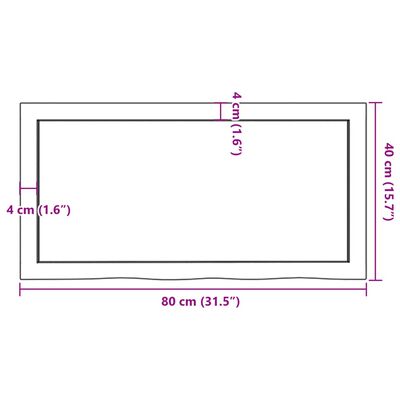 vidaXL Mizna plošča sv. rjava 80x40x(2-6) cm obdelana trdna hrastovina