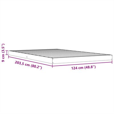 vidaXL Posteljni okvir voščeno rjav 120x200 cm trdna borovina