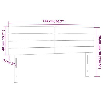 vidaXL Posteljno vzglavje 2 kosa modro 72x5x78/88 cm blago