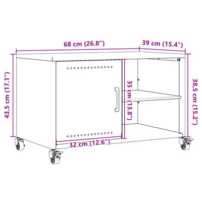 vidaXL TV omarica olivno zelena 68x39x43,5 cm hladno valjano jeklo