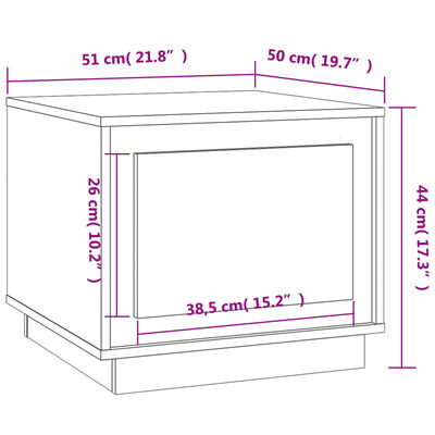 vidaXL Klubska mizica siva sonoma 51x50x44 cm inženirski les