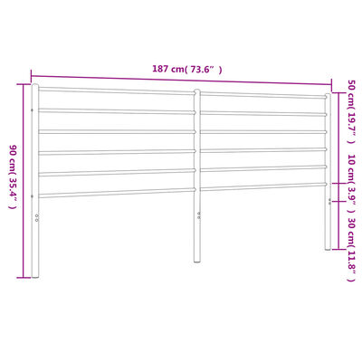 vidaXL Kovinsko posteljno vzglavje črno 180 cm