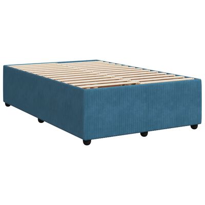 vidaXL Box spring postelja z vzmetnico temno moder 120x190 cm žamet