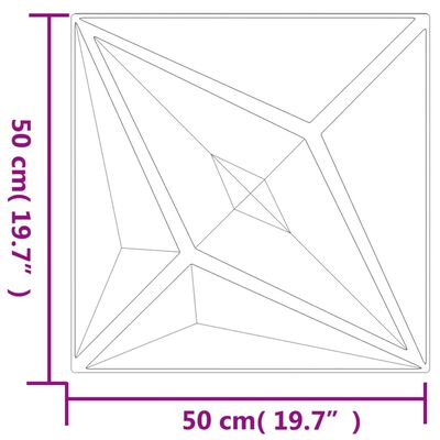 vidaXL Stenski paneli 12 kosov črni 50x50 cm XPS 3 m² zvezda