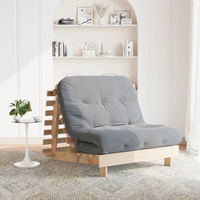 vidaXL Futon z ležiščem 100x206x11 cm trdna borovina