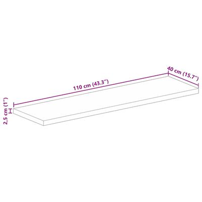 vidaXL Mizna plošča 110x40x2,5 cm pravokotna trden mangov les