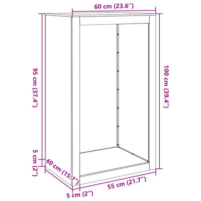 vidaXL Stojalo za drva črno 60x40x100 cm jeklo