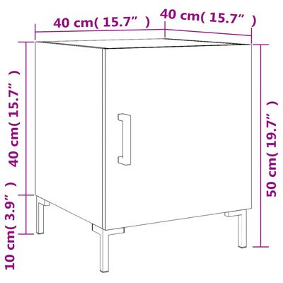 vidaXL Nočna omarica 2 kosa črna 40x40x50 cm inženirski les