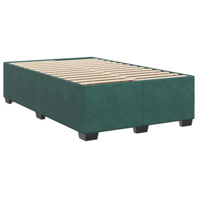 vidaXL Box spring postelja z vzmetnico temno zelen 120x190 cm žamet