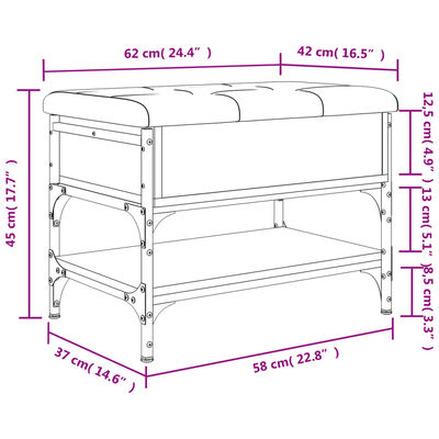 vidaXL Klop za čevlje sonoma hrast 62x42x45 cm inženirski les