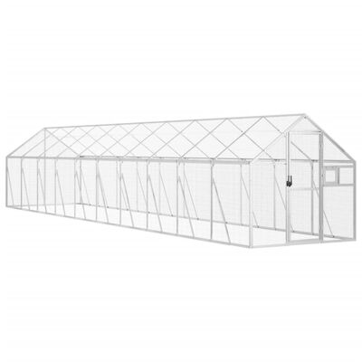 vidaXL Ptičnica srebrna 1,79x10x1,85 m aluminij