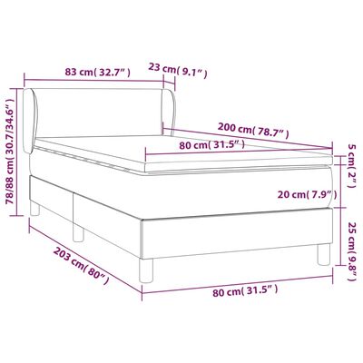 vidaXL Box spring postelja z vzmetnico modra 80x200 cm blago