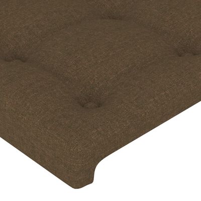 vidaXL Vzglavje z ušesi temno rjavo 203x16x118/128 cm blago