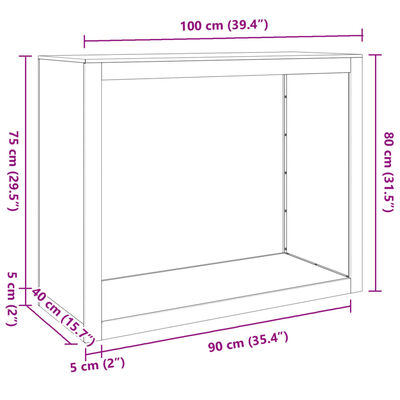 vidaXL Stojalo za drva 100x40x80 cm pocinkano jeklo