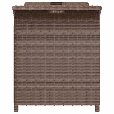 vidaXL Vrtna klop z blazino rjava 116x46x57 cm poli ratan