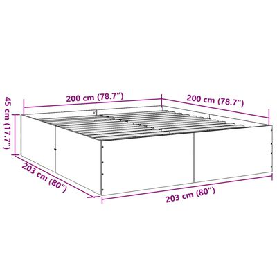 vidaXL Posteljni okvir črn 200x200 cm inženirski les