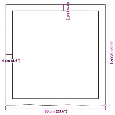 vidaXL Mizna plošča sv. rjava 60x60x(2-6) cm obdelana trdna hrastovina