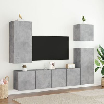 vidaXL Stenske TV omarice 2 kosa betonsko siva 80x30x41 cm