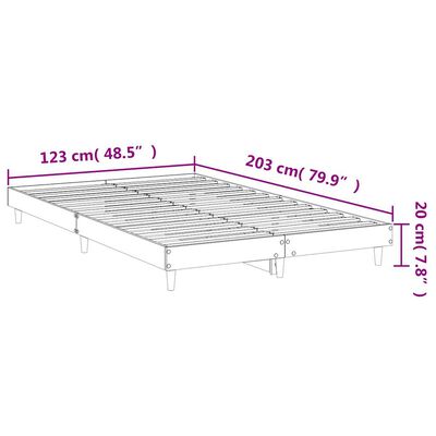 vidaXL Posteljni okvir brez vzmetnice hrast 120x200 cm inženirski les