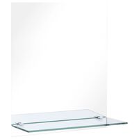 vidaXL Stensko ogledalo s polico 20x40 cm kaljeno steklo