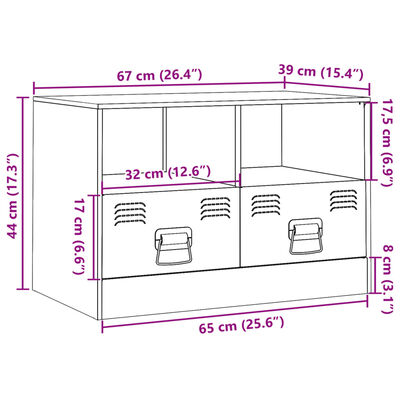 vidaXL TV omarica bela 67x39x44 cm jeklo