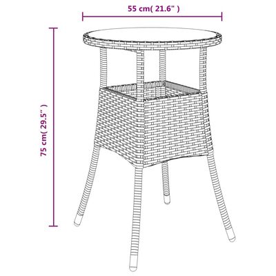 vidaXL Vrtna bistro garnitura 5-delna z blazinami črn poli ratan