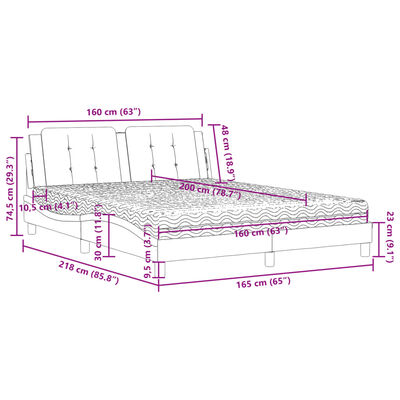 vidaXL Postelja z vzmetnico rjava 160x200 cm umetno usnje