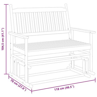 vidaXL Drsna klop rjava 118x70x104,5 cm trdna topolovina