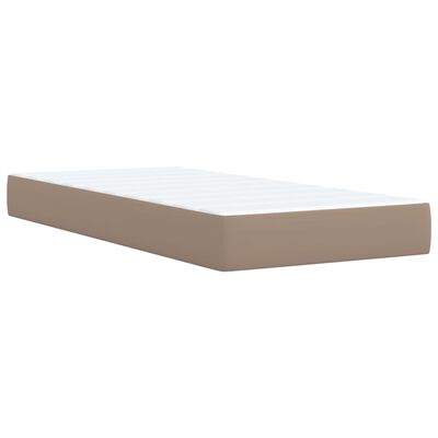 vidaXL Box spring postelja z vzmetnico kapučino 80x200 cm umetno usnje