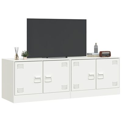 vidaXL TV omarica 2 kosa bela 67x39x44 cm jeklo