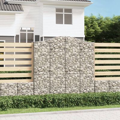 vidaXL Obokane gabion košare 4 kosi 200x50x200/220 cm pocinkano železo