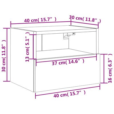 vidaXL Stenske TV omarice 2 kosa črne 40x30x30 cm inženirski les