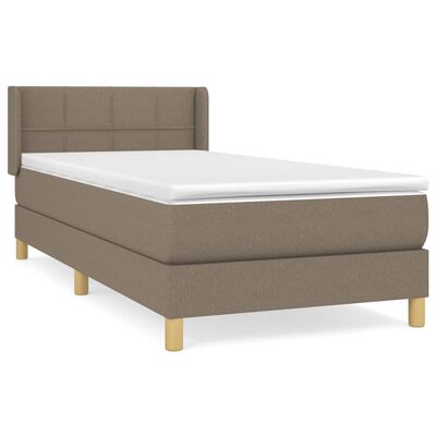 vidaXL Box spring postelja z vzmetnico taupe 90x190 cm blago