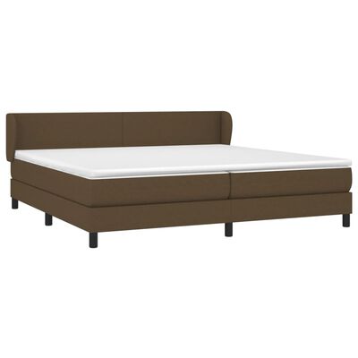 vidaXL Box spring postelja z vzmetnico temno rjav 200x200 cm blago