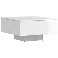 vidaXL Klubska mizica visok sijaj bela 60x60x31,5 cm iverna plošča