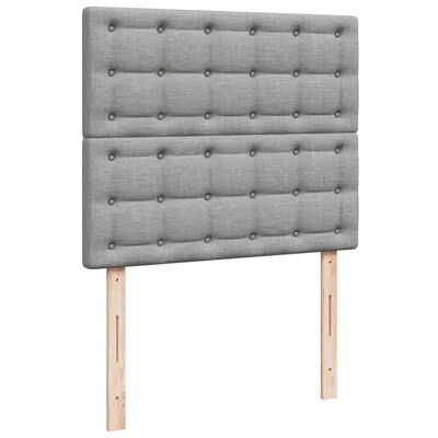 vidaXL Boxspring postelja z vzmetnico svetlo siva 120x190 cm blago