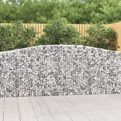 vidaXL Obokane gabion košare 2 kosa 400x30x100/120 cm pocinkano železo