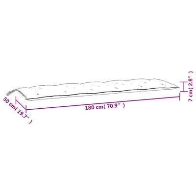 vidaXL Blazina za vrtno klop mornarsko modra 180x50x7cm oxford tkanina