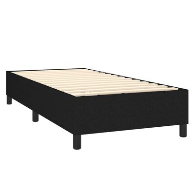 vidaXL Box spring postelja z vzmetnico črna 100x200 cm blago