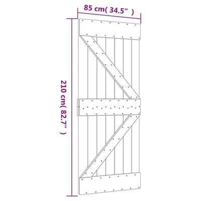 vidaXL Vrata NARVIK 85x210 cm trdna borovina