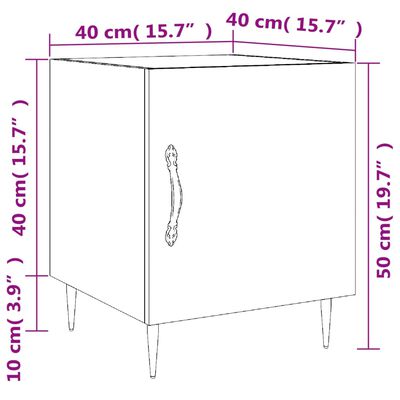 vidaXL Nočna omarica 2 kosa črna 40x40x50 cm inženirski les