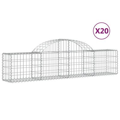 vidaXL Obokane gabion košare 20 kosi 200x30x40/60 cm pocinkano železo