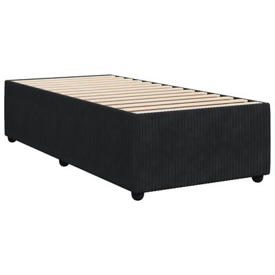 vidaXL Box spring postelja z vzmetnico črn 90x190 cm žamet